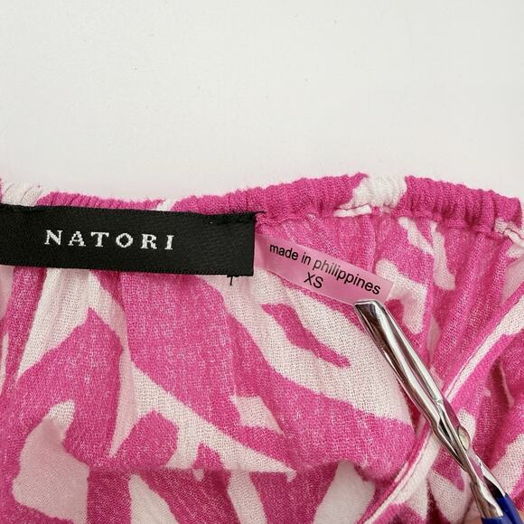 Natori Getaway Midi Dress Pink Lightweight Cotton Boho XS Resort Vacation Summer - Picture 7 of 9
